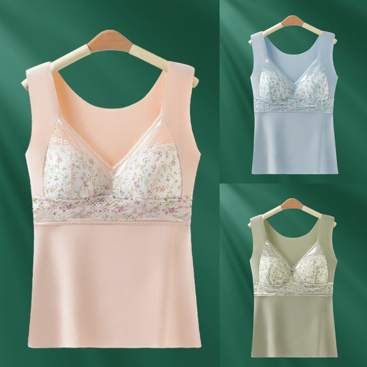 🔥【3 piezas】❤️【40-100 kg】Sujetador de encaje de plumas de ganso otoño/invierno, hermoso diseño de espalda, busto push-up✅