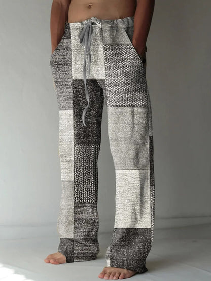 ✨👖【50% de descuento 🔥🔥】Pantalones holgados de verano para hombre, estilo boho, de algodón y lino, en tallas grandes