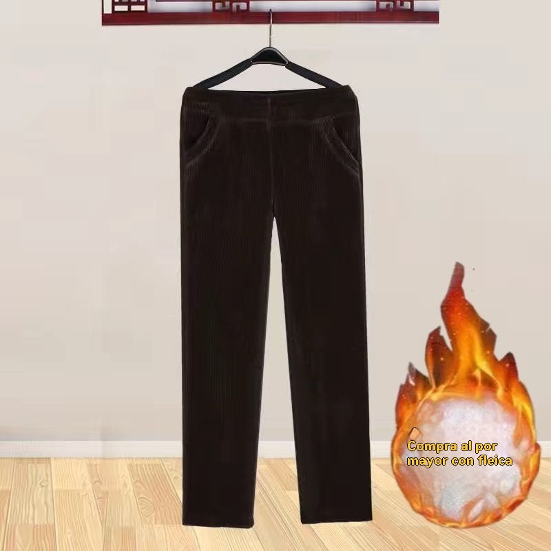 🔥🔥 Descuento -48%🔥【M-4XL】Pantalones térmicos sueltos de pana para mujer para otoño e invierno