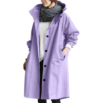 🌾【S-5XL】Nueva gabardina casual de mujer con mangas largas y capucha