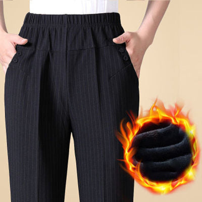 🔥🔥【Descuento - 47%】Nuevos pantalones de cintura alta de otoño e invierno hechos de cachemira elástica gruesa