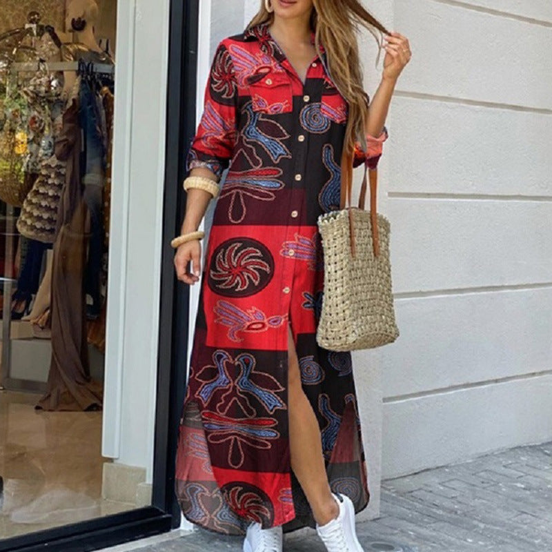 💃💖【50% de descuento 🔥】【S–5XL】😍 Nuevo vestido-camisa de manga larga en tallas grandes, estilo moderno, disponible en 11 colores