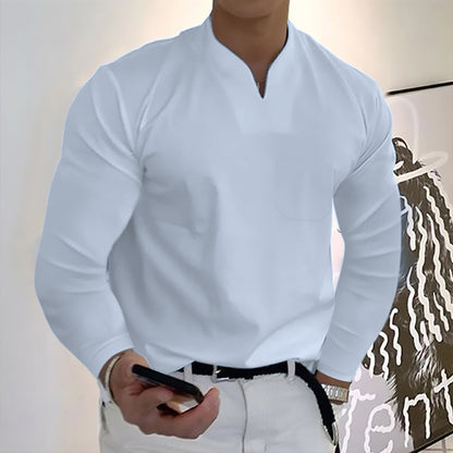 🔥🔥【S-5XL】Pánské letní tričko, elastická bavlna, výstřih do V, nový styl