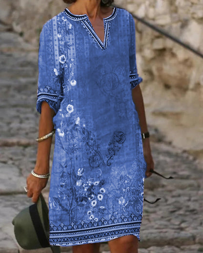 【50% reducere】【S-5XL】2023 Noua rochie imprimată pentru femei