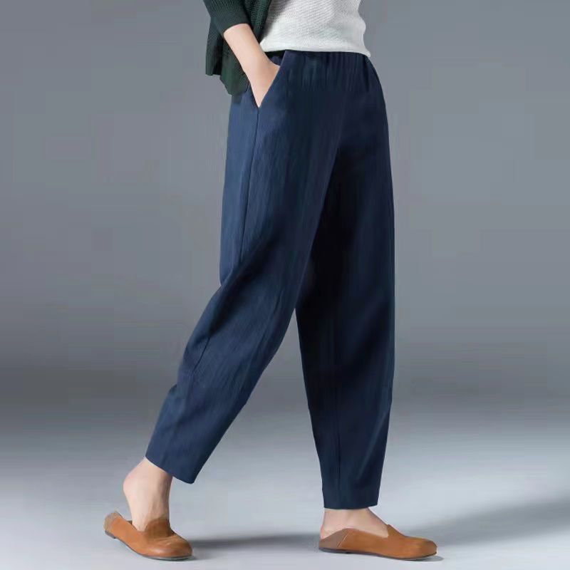 🌿🌿【Kúp 1, získaj 1 zdarma 🔥】【S–5XL】Dámske voľné široké nohavice z bavlny a ľanu vo veľkých veľkostiach