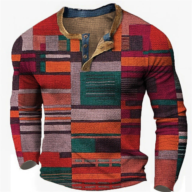 🎁😍[Časovo obmedzený výpredaj] 👔[S-4XL] Pánske polo tričko s dlhým rukávom a potlačou