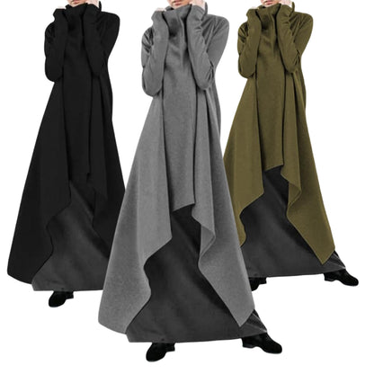 💃 Snižena cijena -48%🔥【S-5XL】Široki, nepravilni dugi ogrtač, pulover s dolčevitom za žene