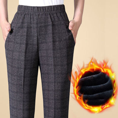 🔥🔥【Descuento - 47%】Nuevos pantalones de cintura alta de otoño e invierno hechos de cachemira elástica gruesa