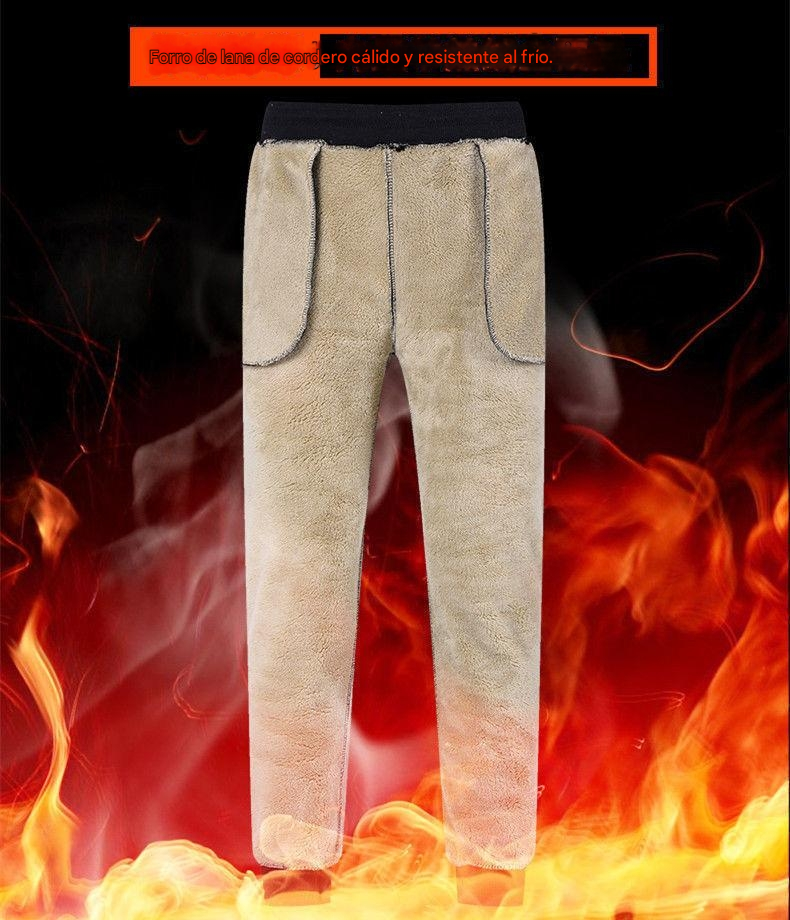 👖【🔥Descuento -46%🔥】Pantalones deportivos de invierno cálidos para hombre confeccionados en piel de cordero gruesa, sueltos, cálidos y cómodos.