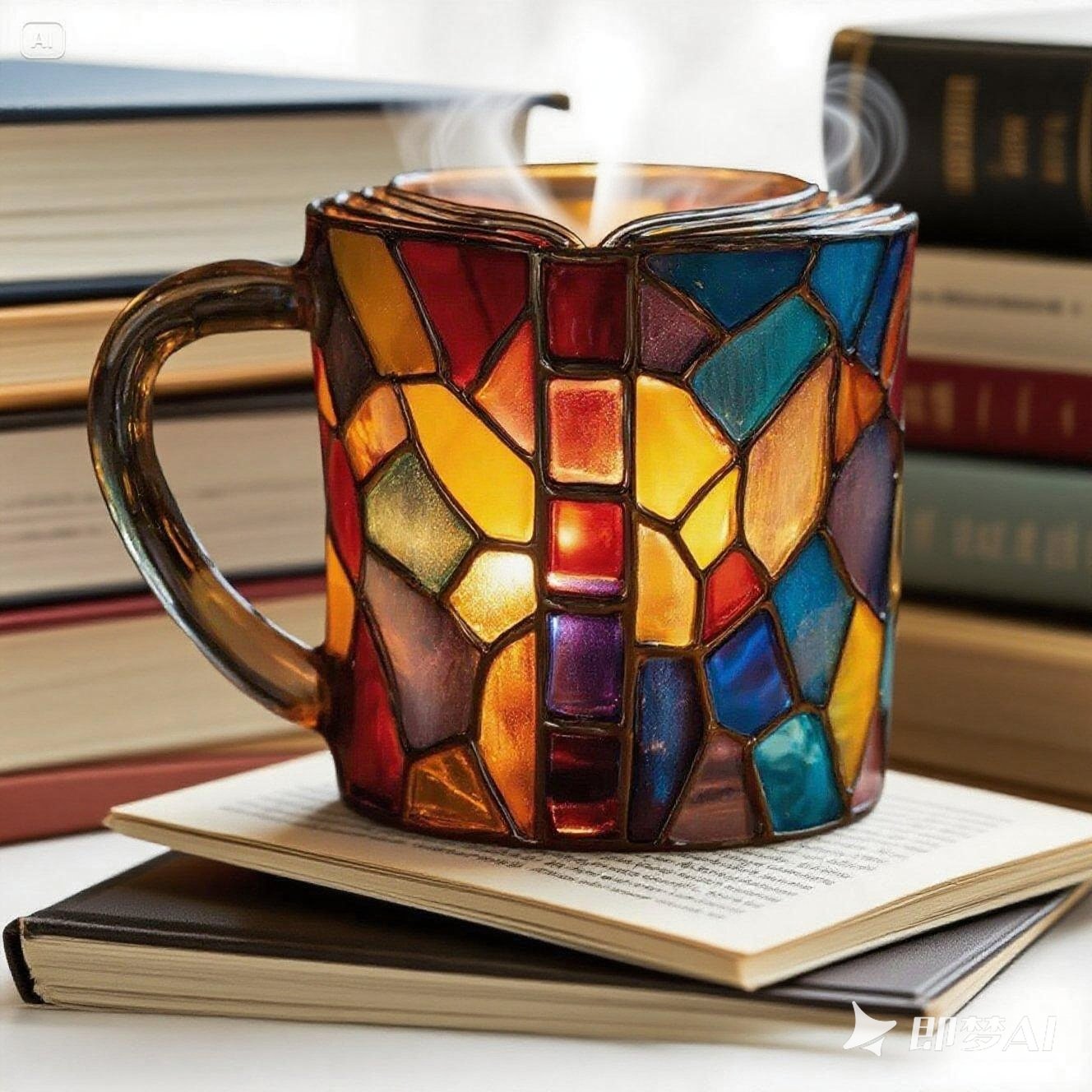 ☕【Kúp 1, získaj 1 zadarmo】📚3D maľovaný hrnček na kávu v tvare knihy