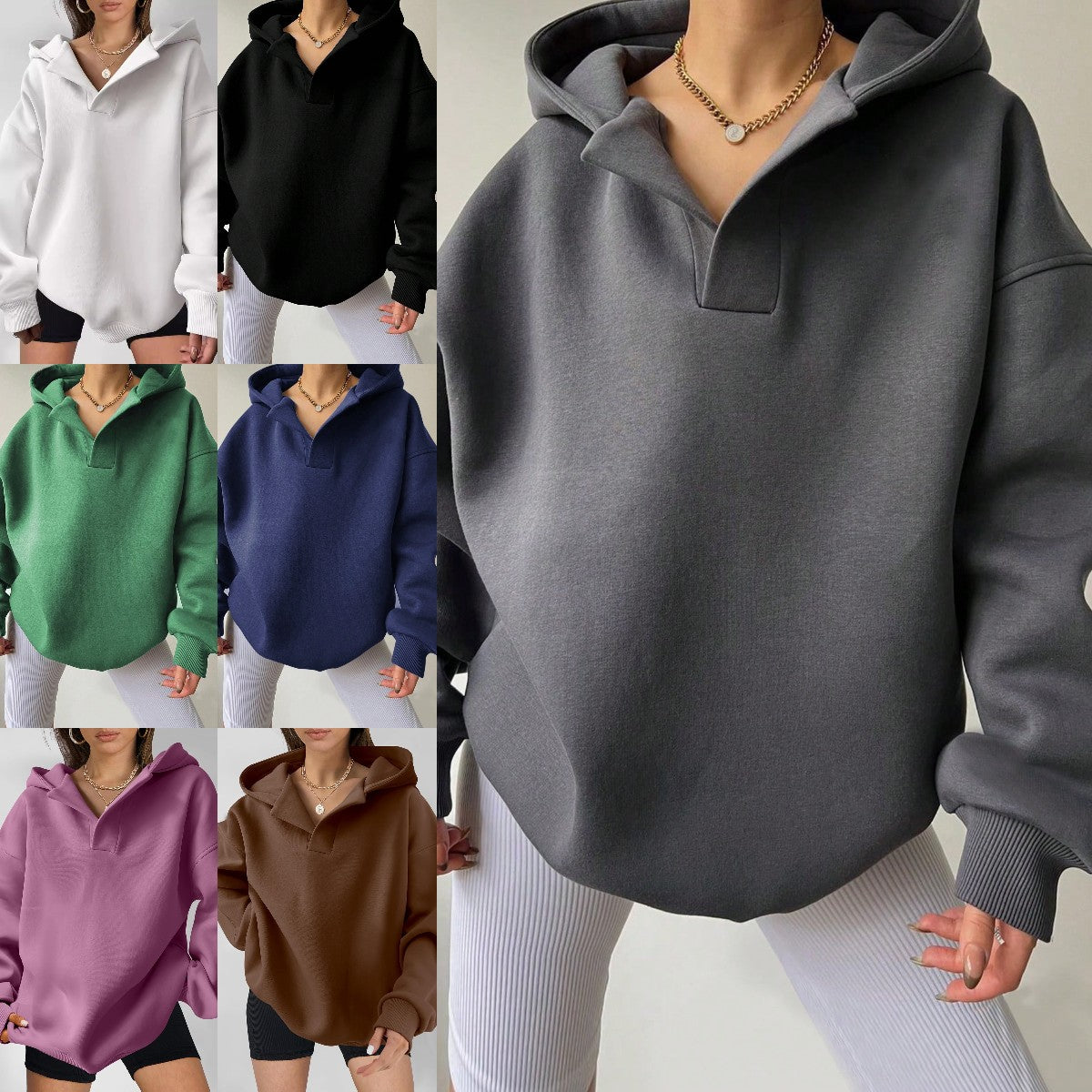 ⛄ Descuento -46%💥 Sudadera con capucha de forro polar otoño/invierno 2025