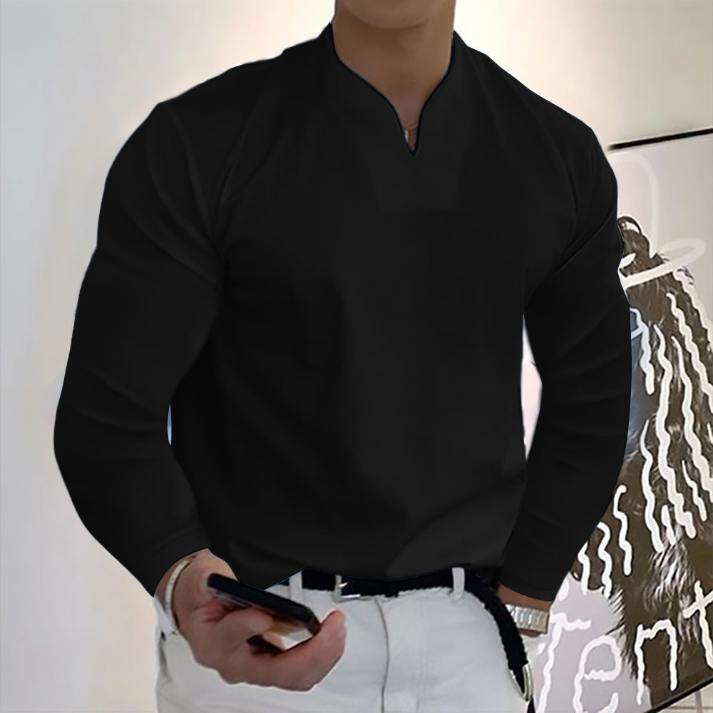🔥🔥【S-5XL】Pánské letní tričko, elastická bavlna, výstřih do V, nový styl