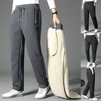 👖【🔥Compra 1 y llévate 1 gratis🔥】Pantalones deportivos de invierno cálidos para hombre hechos de piel de oveja gruesa, casuales, cálidos y cómodos.